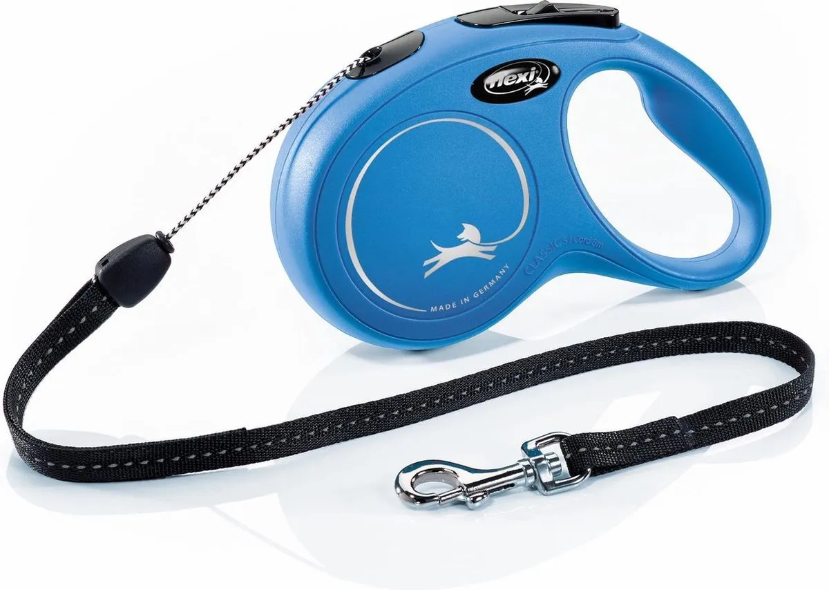 Flexi New Classic Koord Hondenriem - Blauw - 8m - <12kg