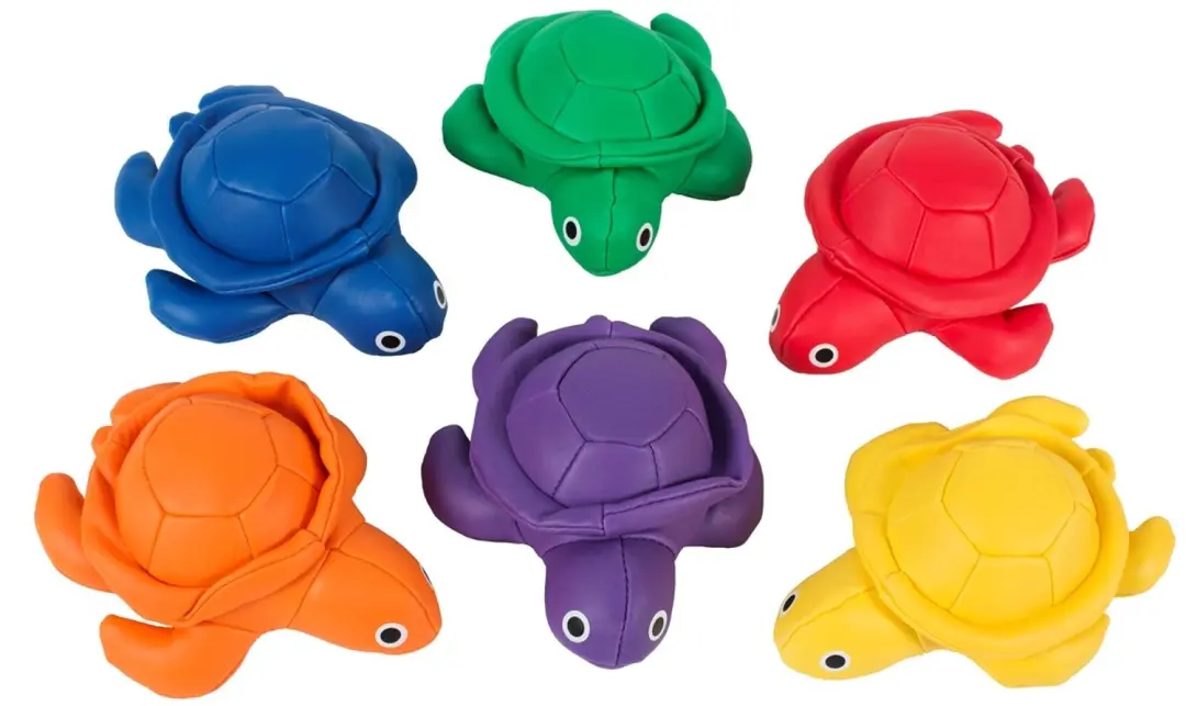 Megaform pittenzakken schildpad set van 6 kleuren speelgoed.