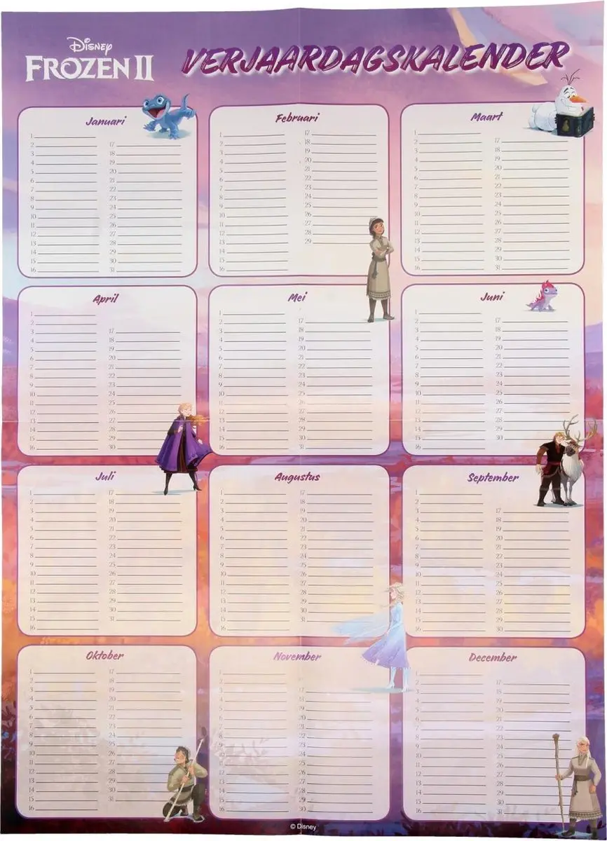 Disney Frozen 2 Ik Speel, Ik Kleur + Verjaardagskalender - afbeelding 3 van 4