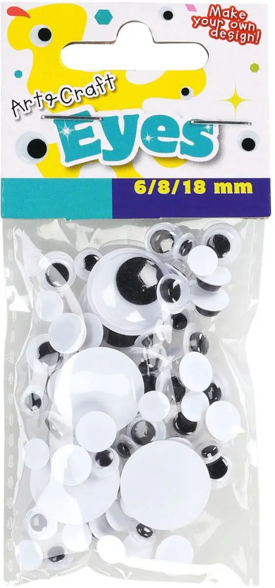 Koopman Wiebeloogjes Set 6/8/18mm - Zelfklevend - 60 stuks - afbeelding 2 van 2