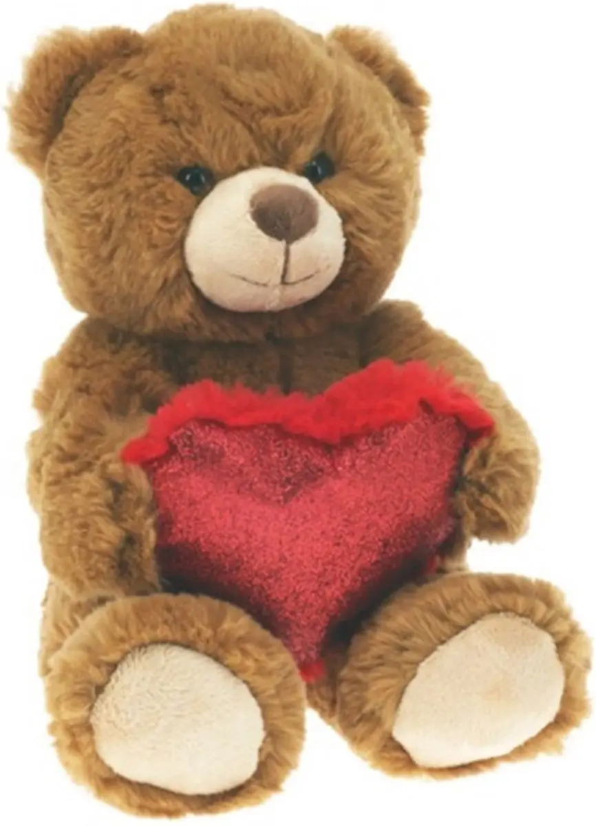 Pluche knuffelbeer/teddybeer met hartje