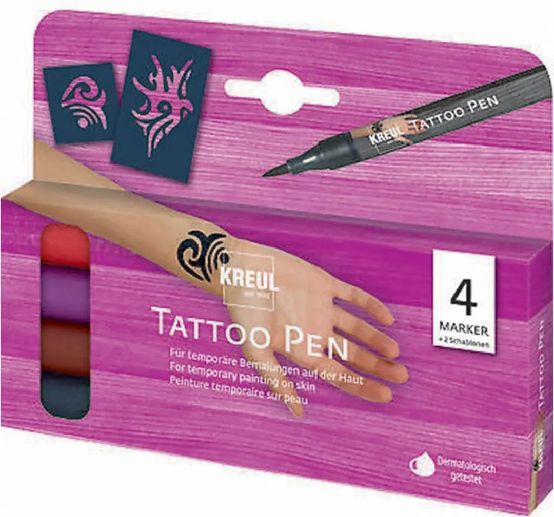 Kreul Tattoo Pen Set met 2 Sjablonen