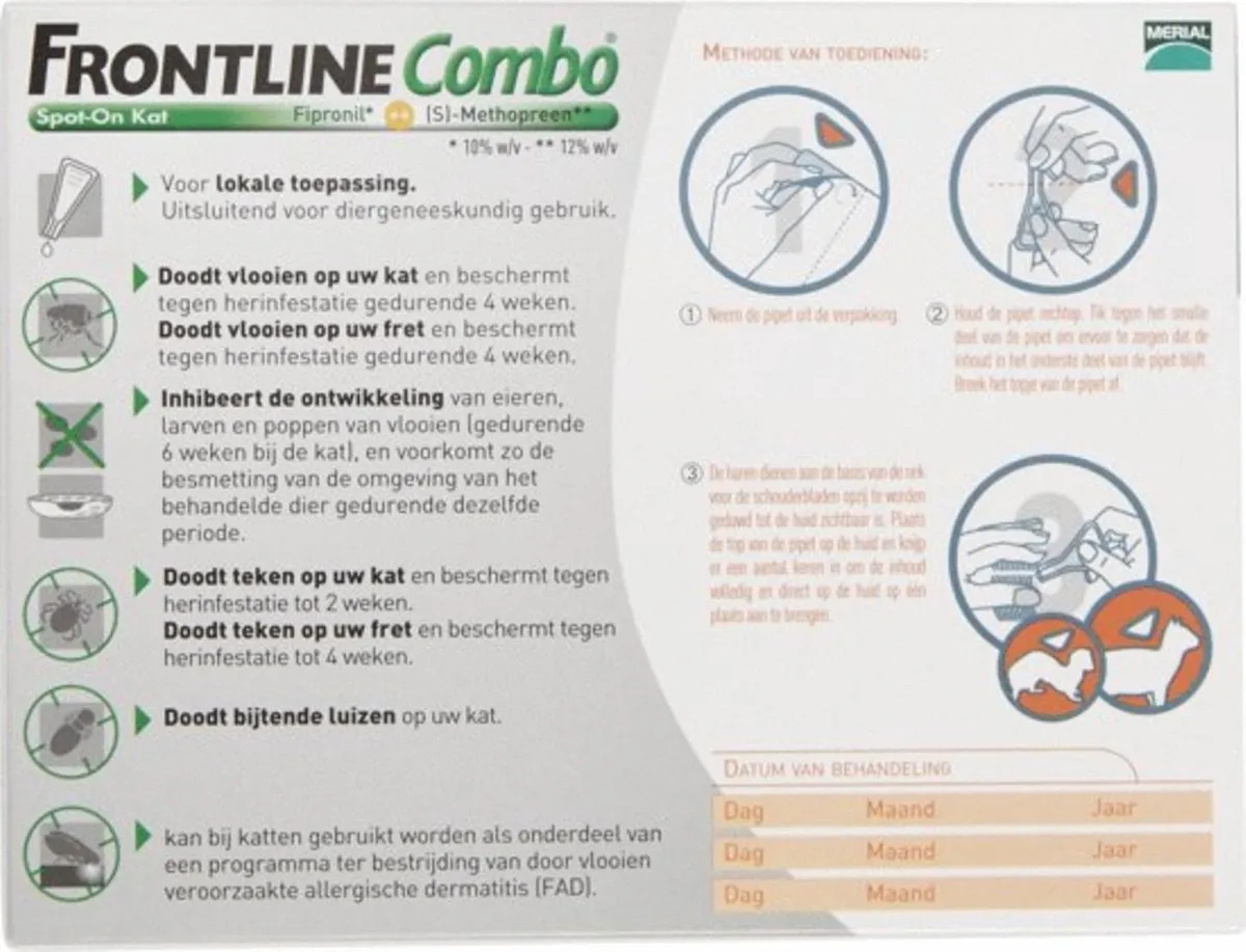 Frontline Combo Spot On Kat Anti-Vlooien/Teken 6 Pip
