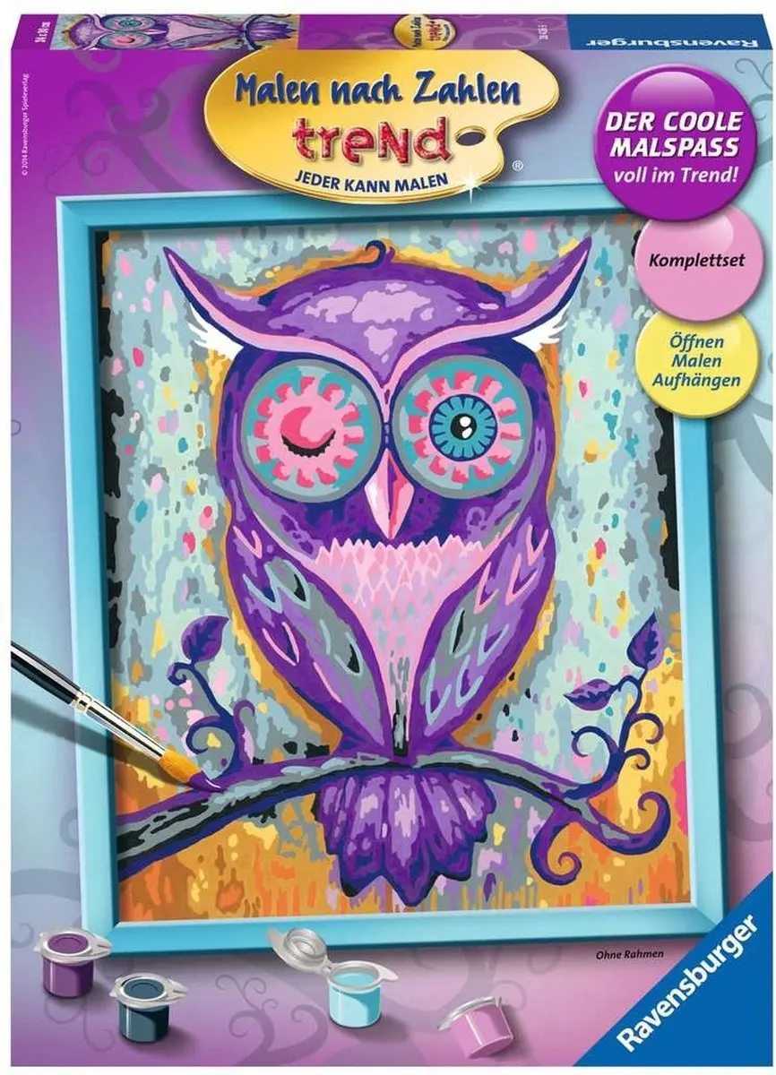 Ravensburger CreArt Dreaming Owl - Schilderen op nummer - afbeelding 5 van 6