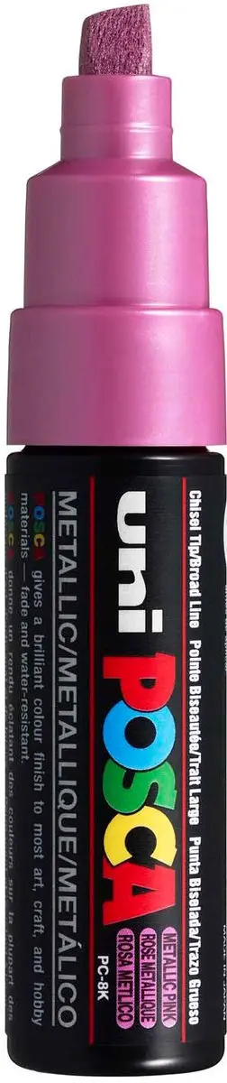 Posca Metallic Roze Verfstift - Schuine Punt Breed - afbeelding 3 van 6