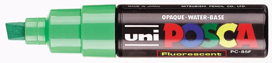 Posca PC-8K Verfstift Beitelpunt - 8mm - Fluor Groen - afbeelding 6 van 6
