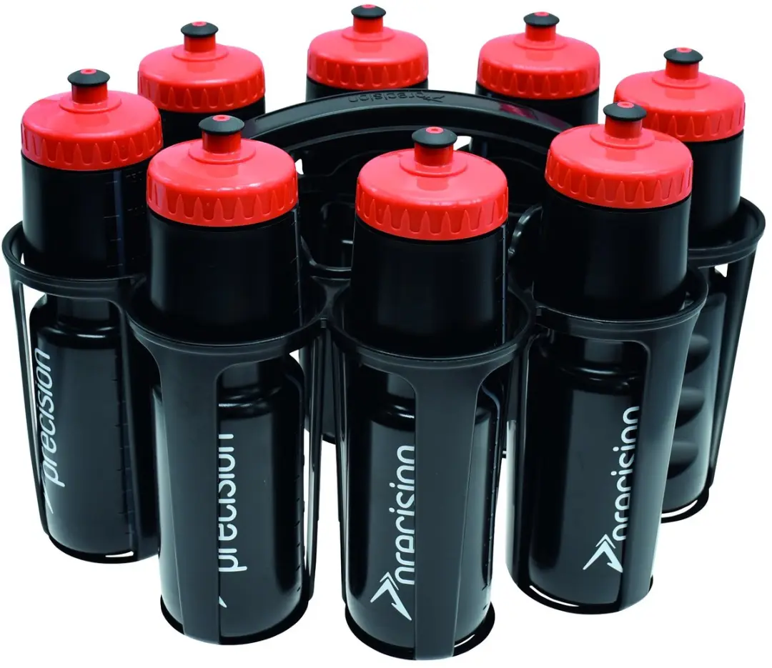 Precision bidonhouder set ovaal met 8 waterflessen 750ml sport.
