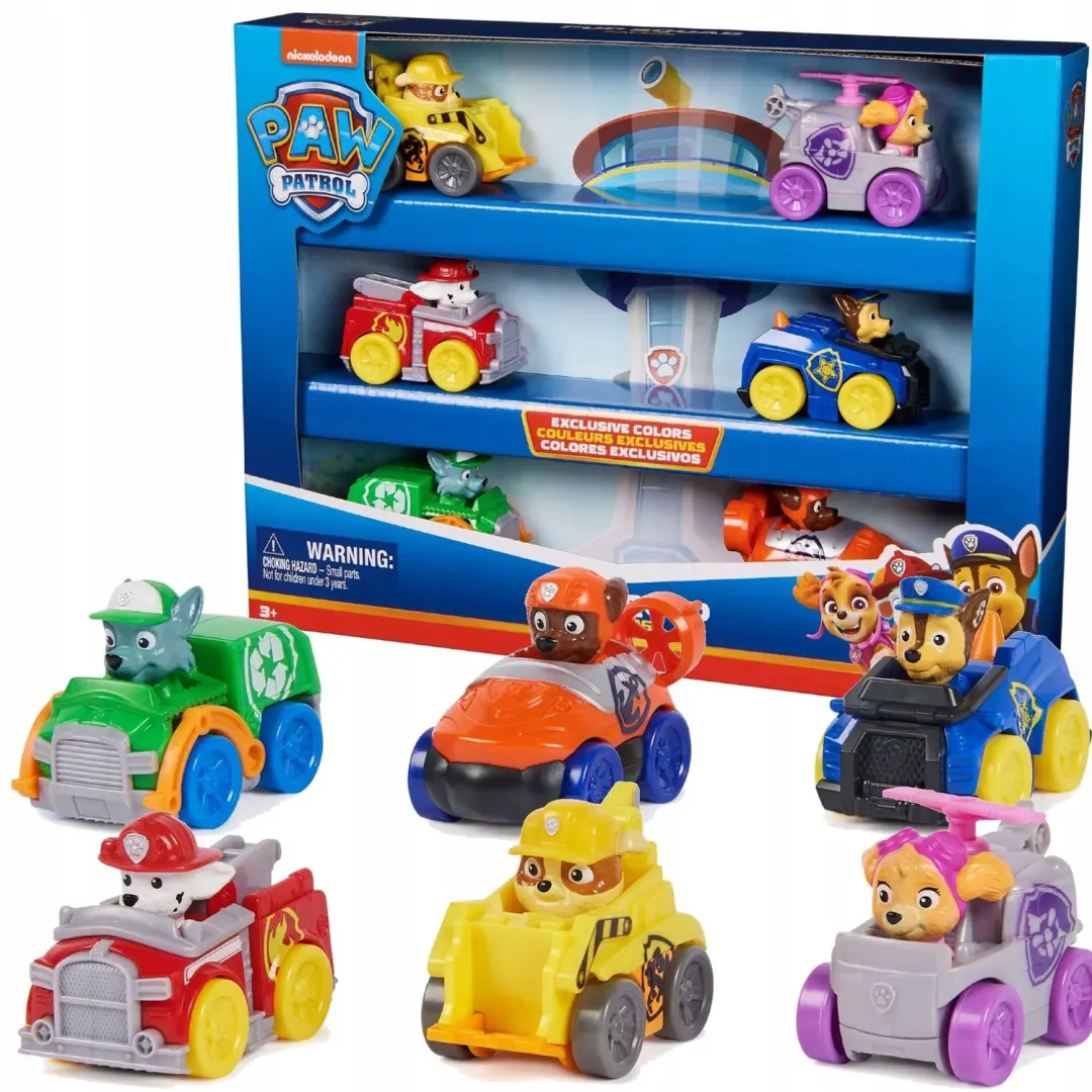 Psi Patrol Set: 6 Racers Voertuigen met Figuren voor Kinderen
