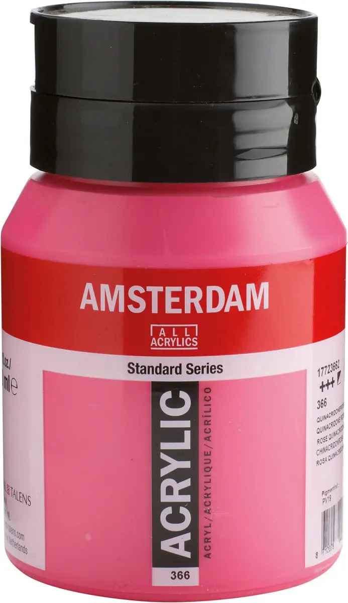Amsterdam Standard Series Acrylverf 500ml - Quinacridone Roze 366 - afbeelding 3 van 3