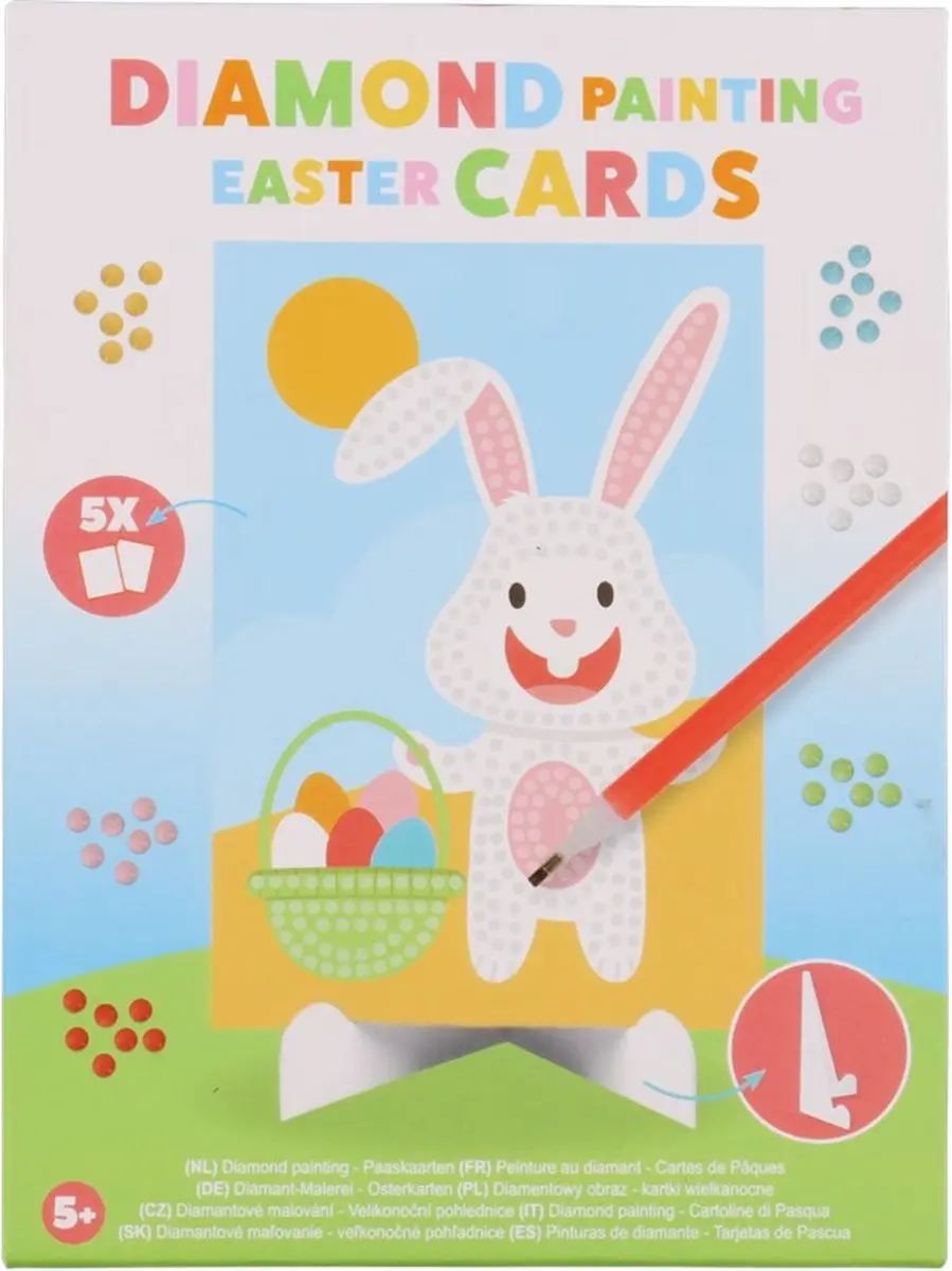 Diamond Painting paasdagen 5 kaarten klein 10.5 cm x 15 cm / easter cards