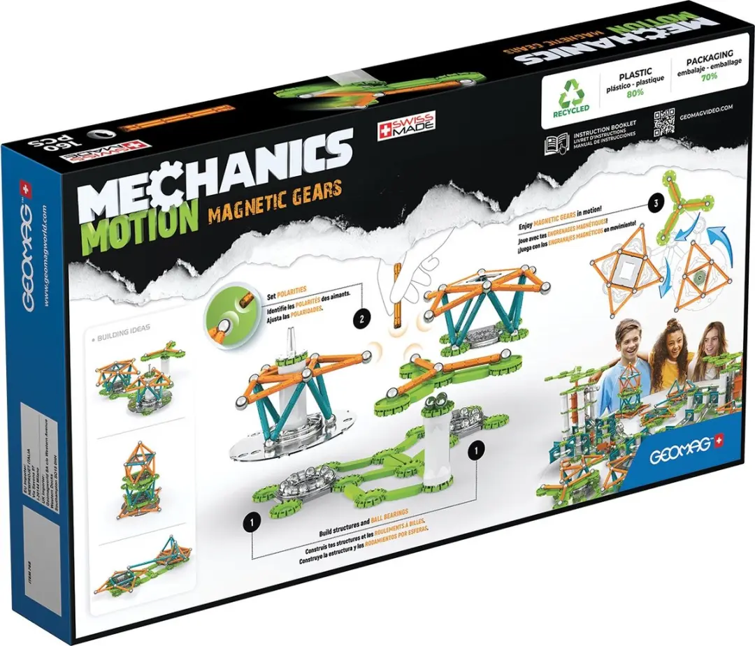 Geomag Mechanics Motion RE 3 Magnetic Gears - 160 delig - afbeelding 5 van 6