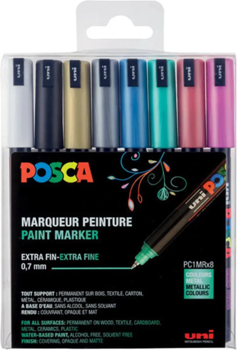 Uni Posca Stiften Metallic Colors PC5M 2.5 mm lijn