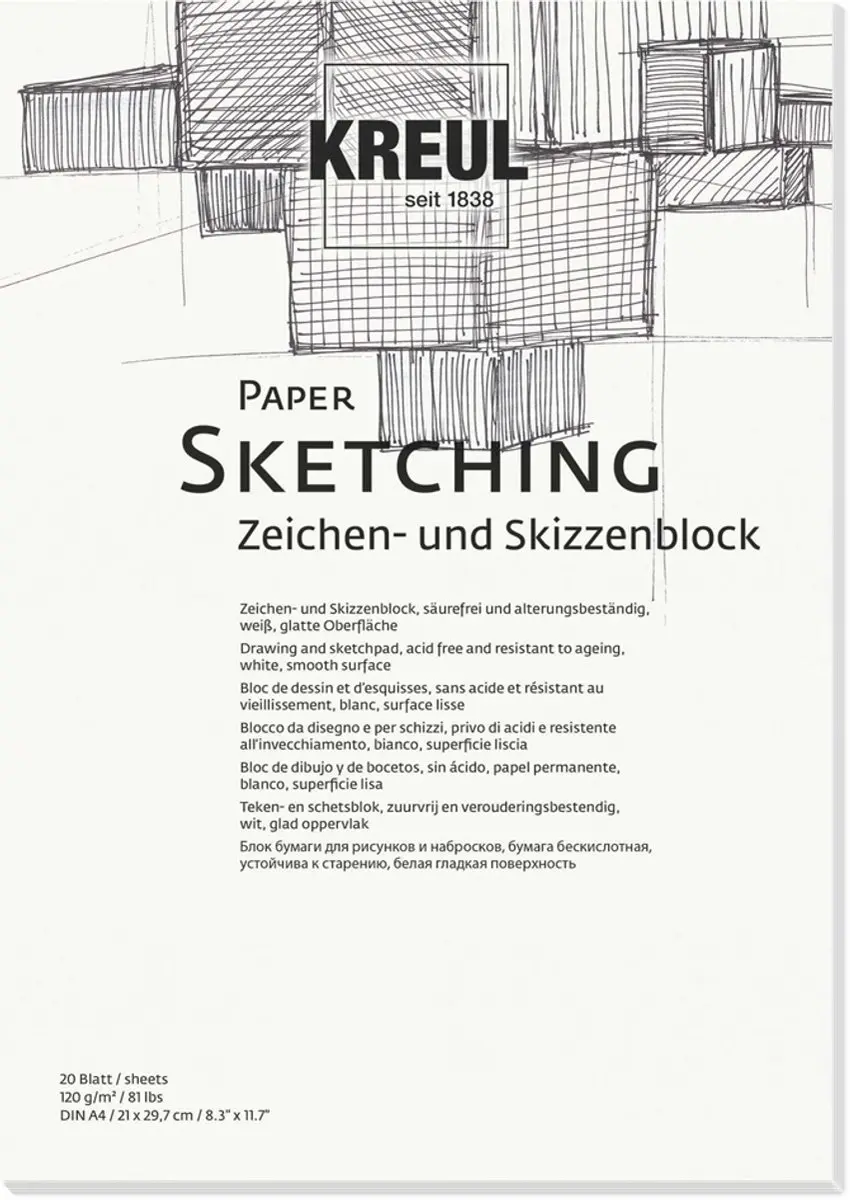 Kreul Paper A4 Schetsblok - 20 vellen 120gr - afbeelding 3 van 3