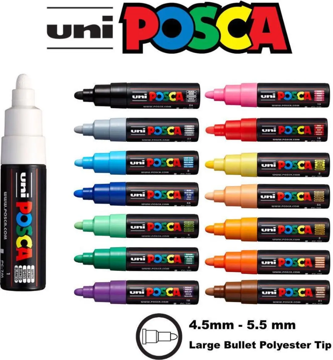 Posca PC-7M Verfstift Medium - Grijs - afbeelding 6 van 6