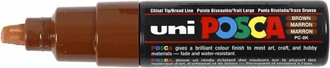 Posca PC-8K Verfstift Bruin - Schuine Punt Breed - afbeelding 4 van 6