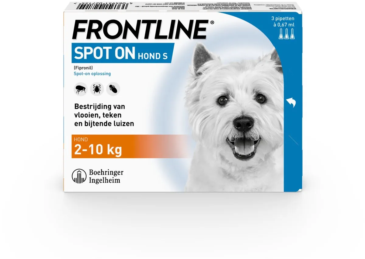 Frontline Spot-On Hond 0.67ml - 3 Pipetten