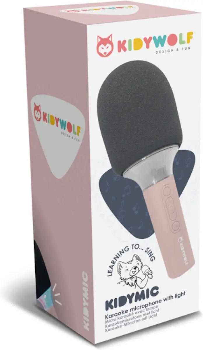 Kidywolf KIDYMIC Draadloze Karaokemicrofoon - Roze - afbeelding 5 van 6
