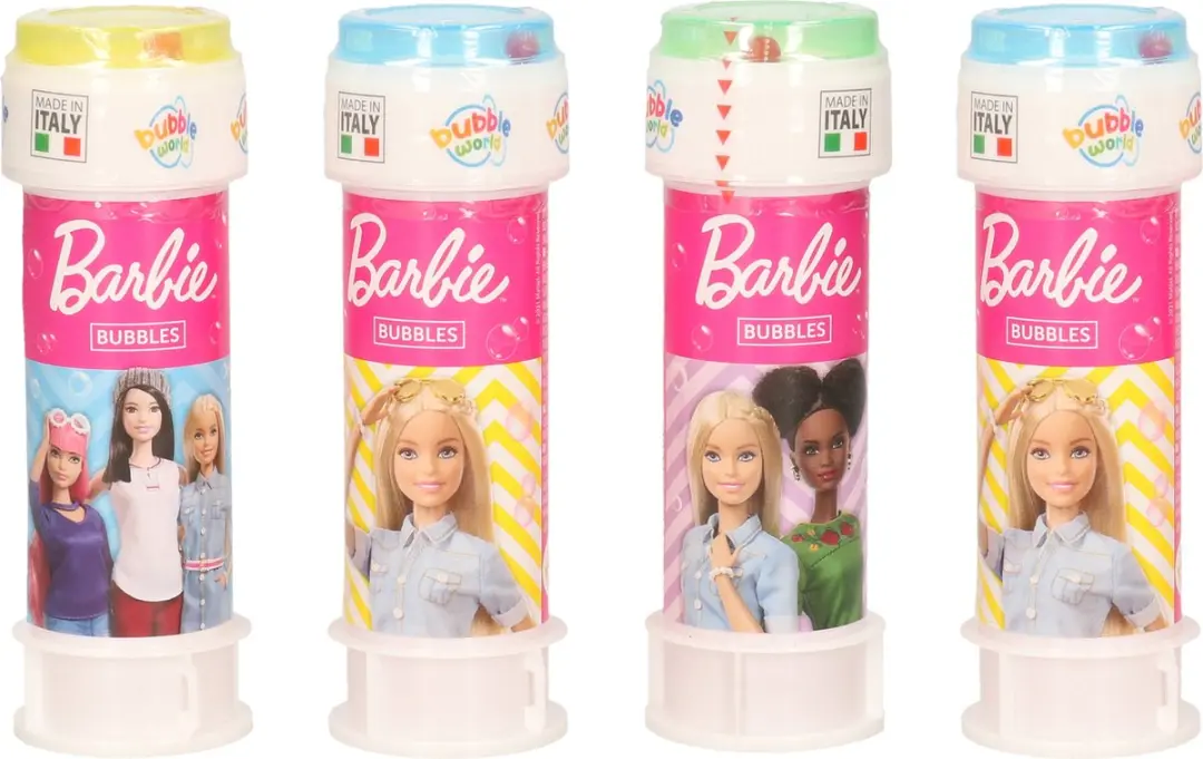 10x Barbie bellenblaas flesjes met spelletje 60 ml voor kinderen