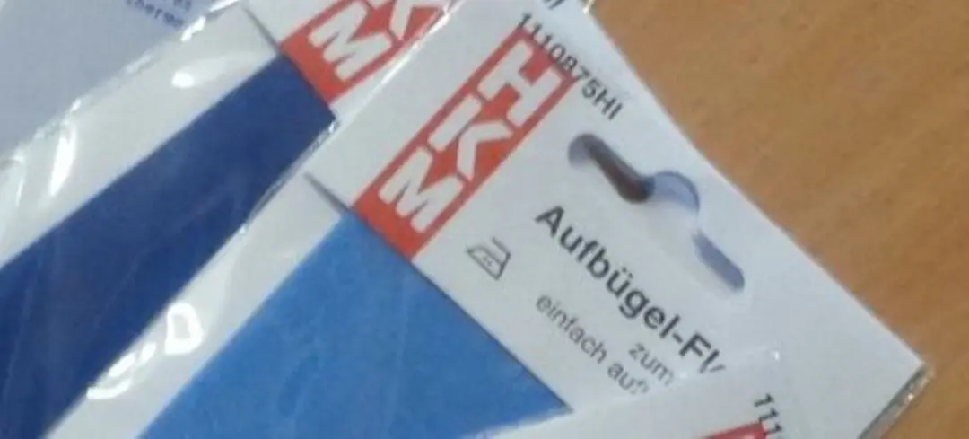HKM reparatiedoek opstrijkbaar katoen jeans blauw