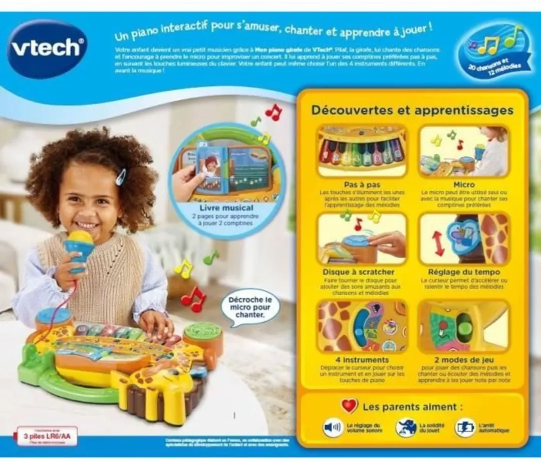 VTech Jungle Rock Mijn Piano Giraf - afbeelding 3 van 6
