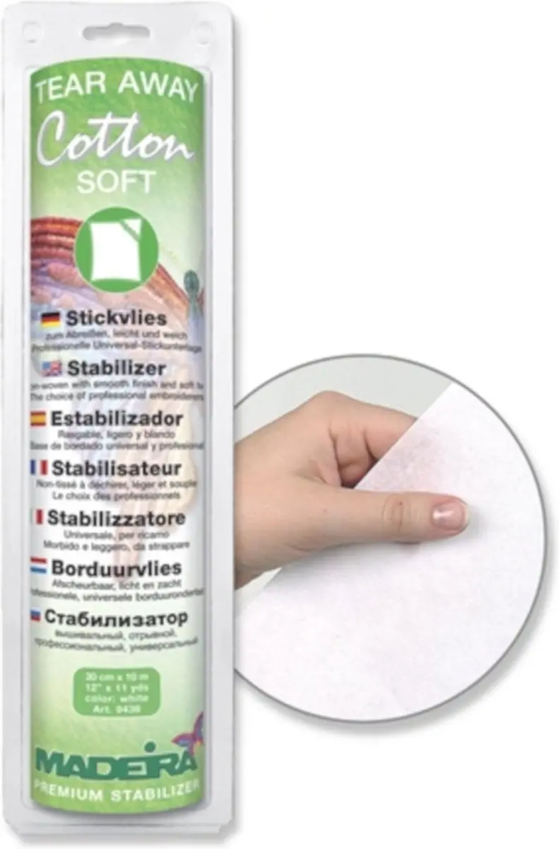 Madeira Cotton Soft tear-away 0,3x10m wit