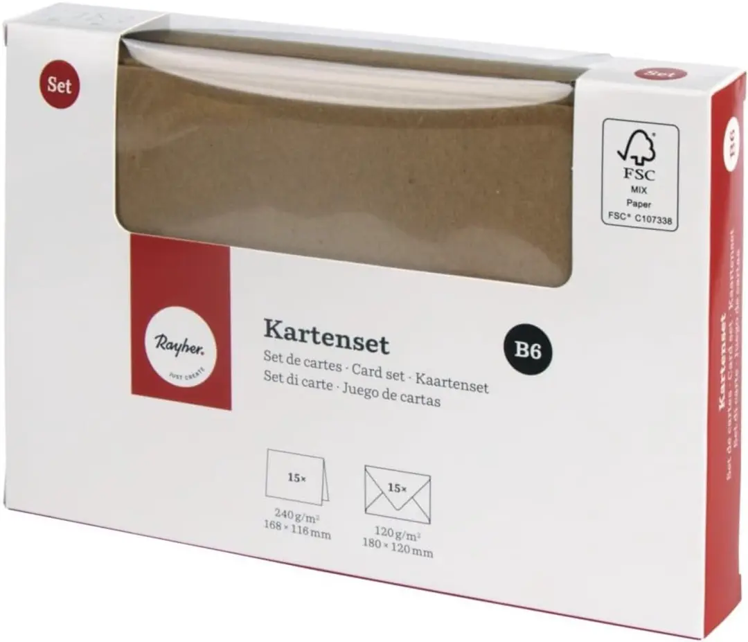 Rayher Kaartenset B6 kraft 30 stuks - afbeelding 5 van 6