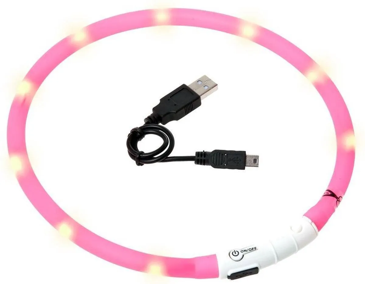Flamingo Visio Halsband - Roze - 20-70cm - afbeelding 2 van 6
