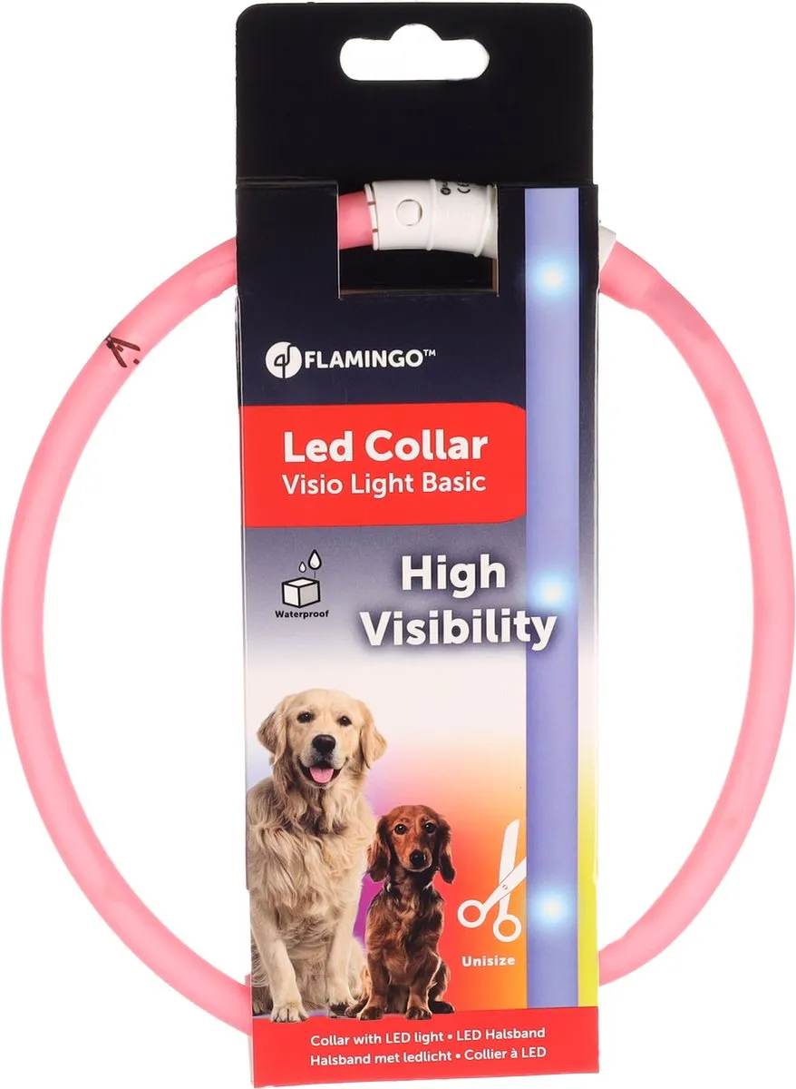 Flamingo Visio Halsband - Roze - 20-70cm - afbeelding 4 van 6
