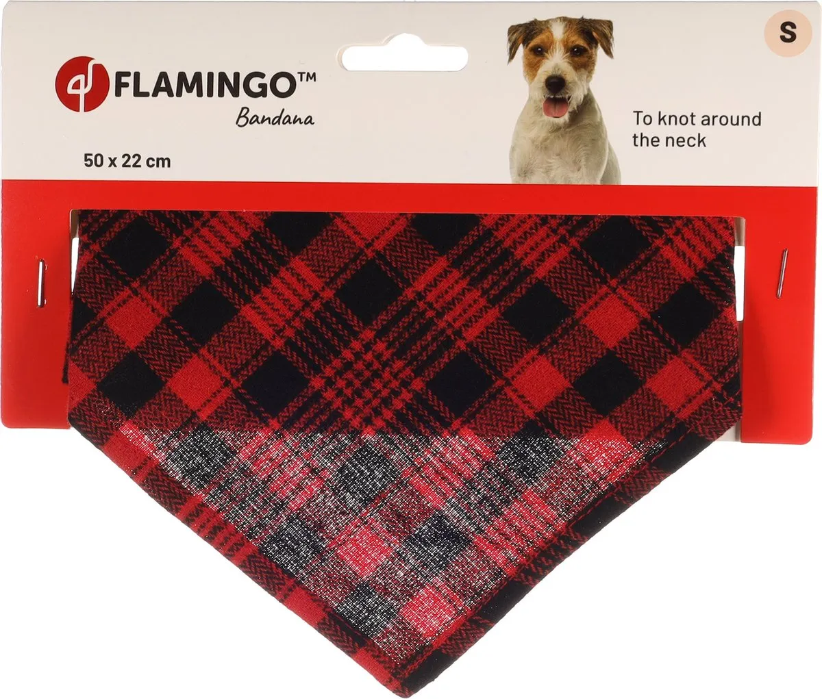 Flamingo Adana Bandana Honden - S Rood 50x22cm