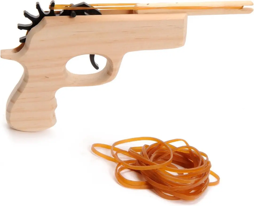 Houten Pistool met Elastiek