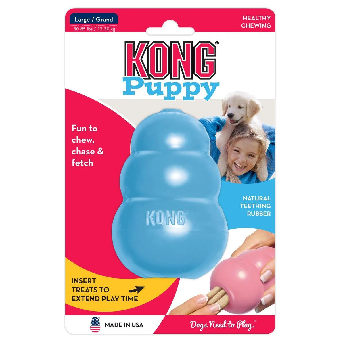 KONG Puppy Speelgoed - Roze/Blauw - 10cm