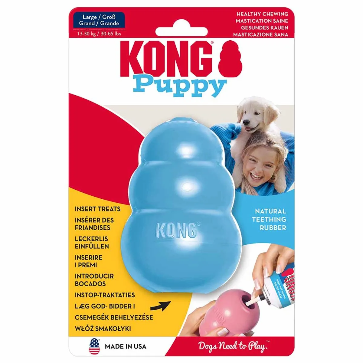 KONG Puppy Speelgoed - Roze/Blauw - 10cm - afbeelding 6 van 6