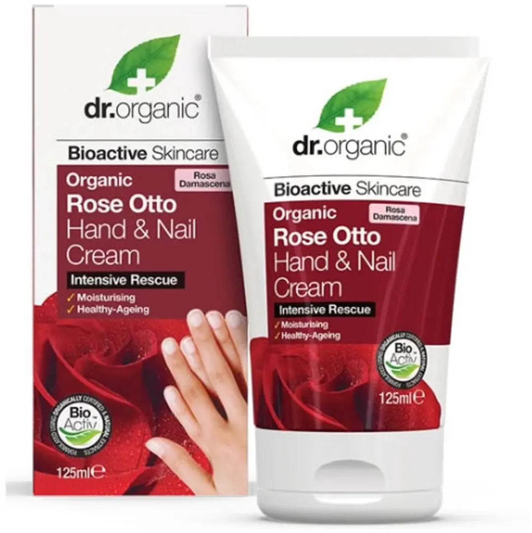 Dr. Organic Rose Otto Hand- & Nagelcrème 125ml - afbeelding 2 van 2