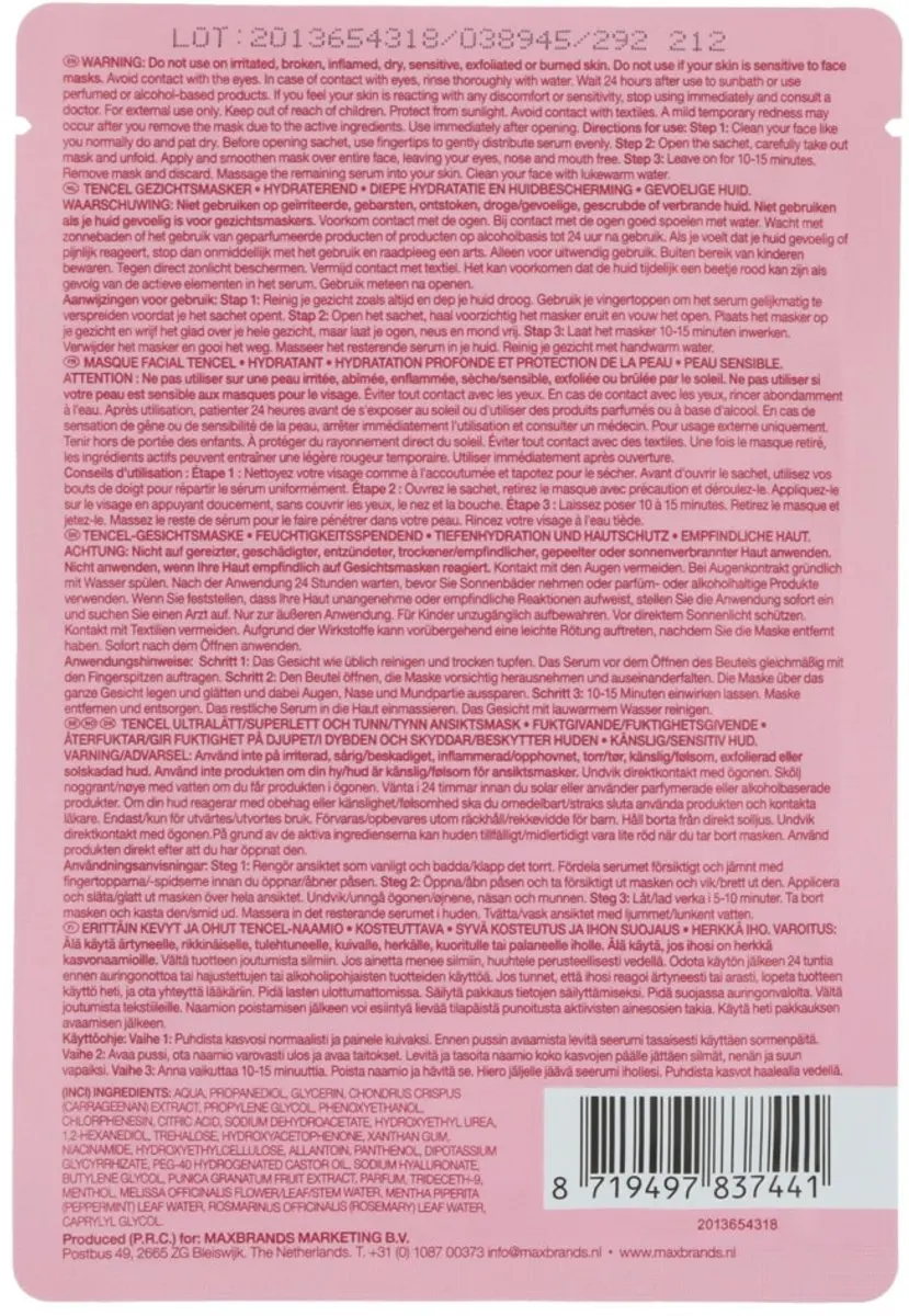Sence Tencel Gezichtsmasker - 23ml - afbeelding 3 van 3