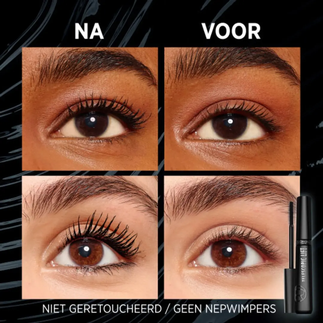 L'Oréal Telescopic Lift Mascara Extra Black - 3x 9,9ml - afbeelding 4 van 5