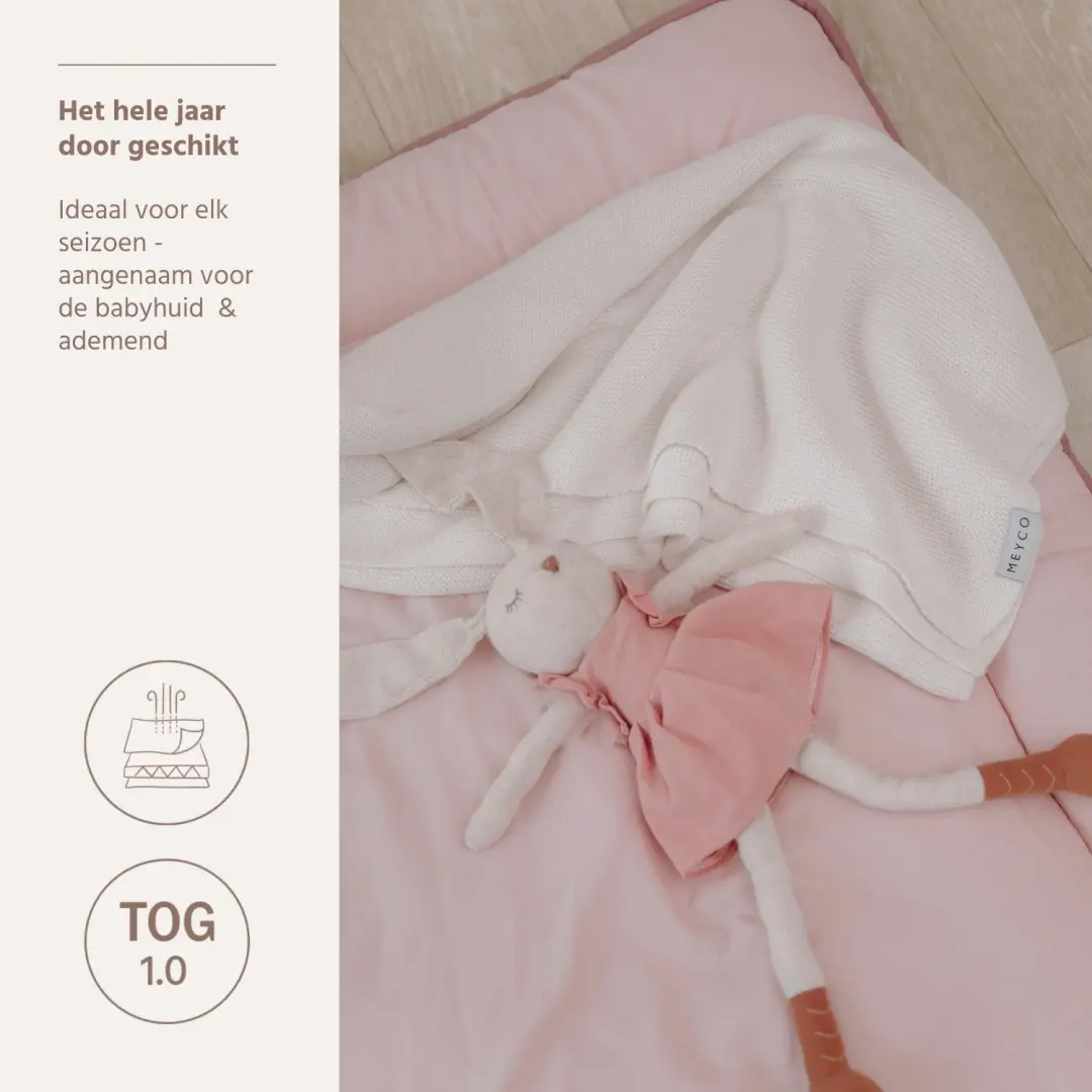Meyco Baby Basic Wiegdeken - 75x100cm - 1.0 TOG - afbeelding 3 van 6