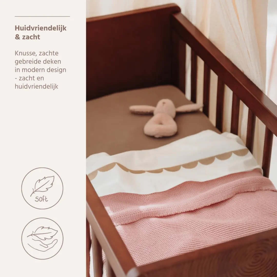 Meyco Baby Basic Wiegdeken 75x100cm - Soft Pink - afbeelding 3 van 6