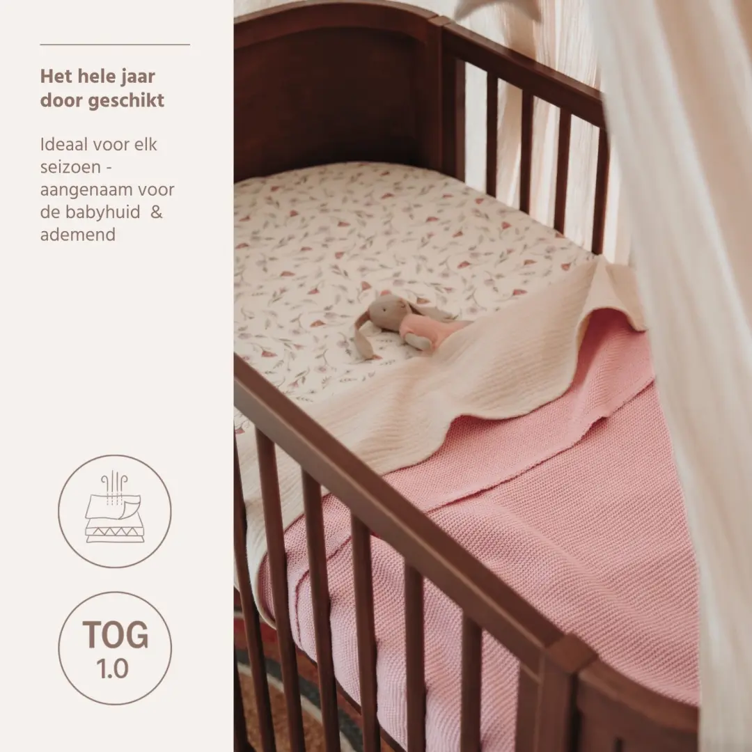 Meyco Baby Basic Wiegdeken 75x100cm - Soft Pink - afbeelding 4 van 6