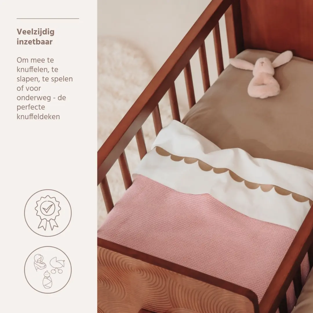 Meyco Baby Basic Wiegdeken 75x100cm - Soft Pink - afbeelding 6 van 6