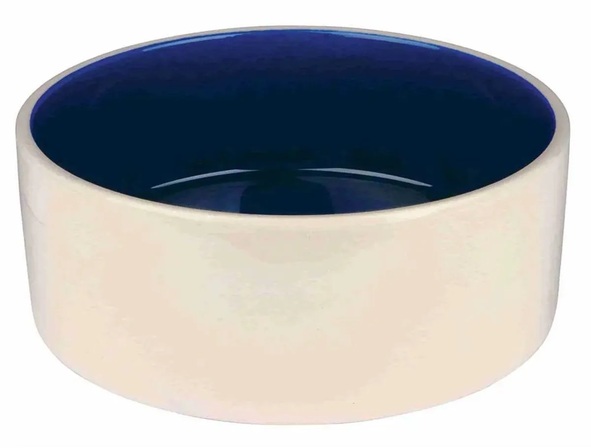 Trixie Keramiek Voerbak 22cm - 2.3L - Blauw/Crème - afbeelding 3 van 4