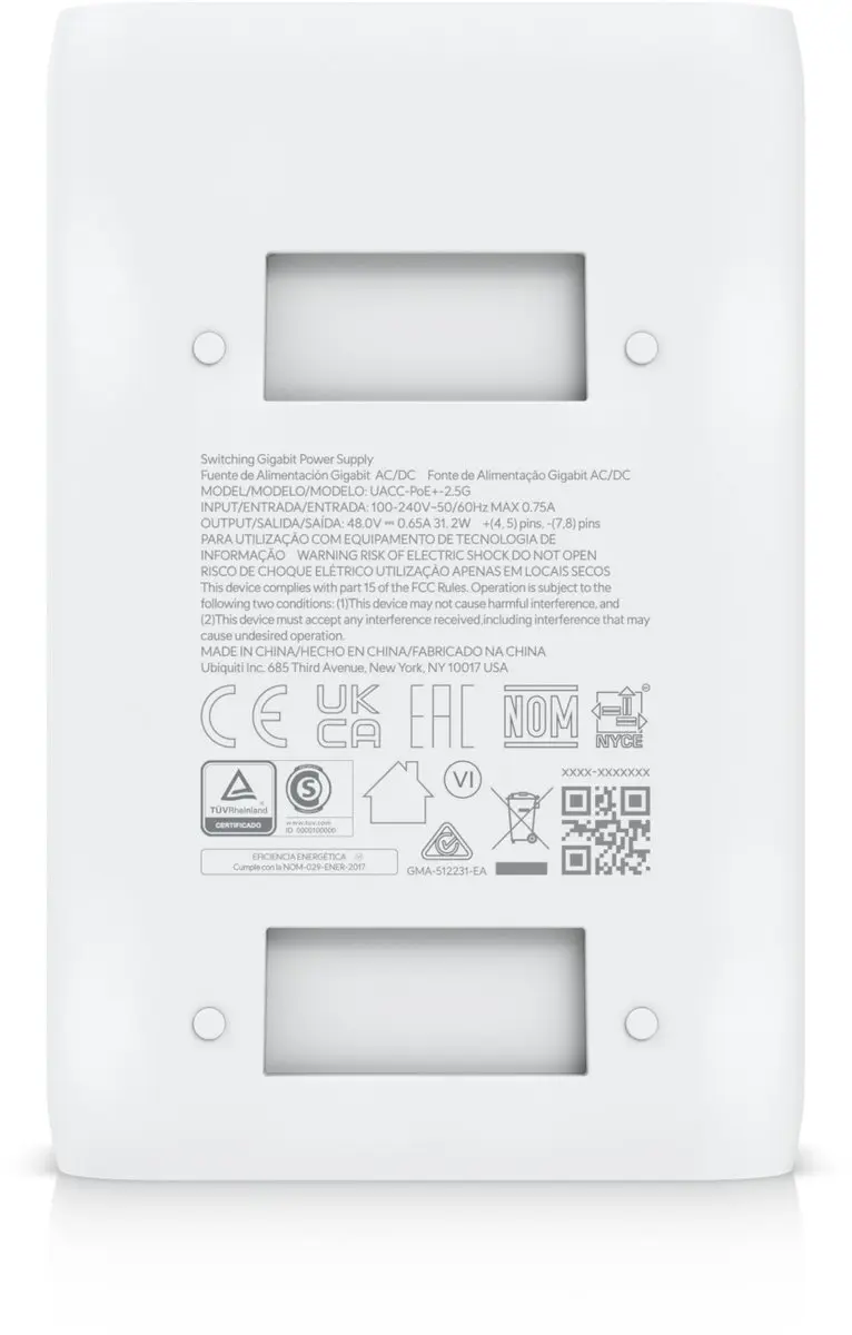 Ubiquiti UACC-POE+-2.5G PoE+ Injector - 30W - Wit - afbeelding 2 van 6