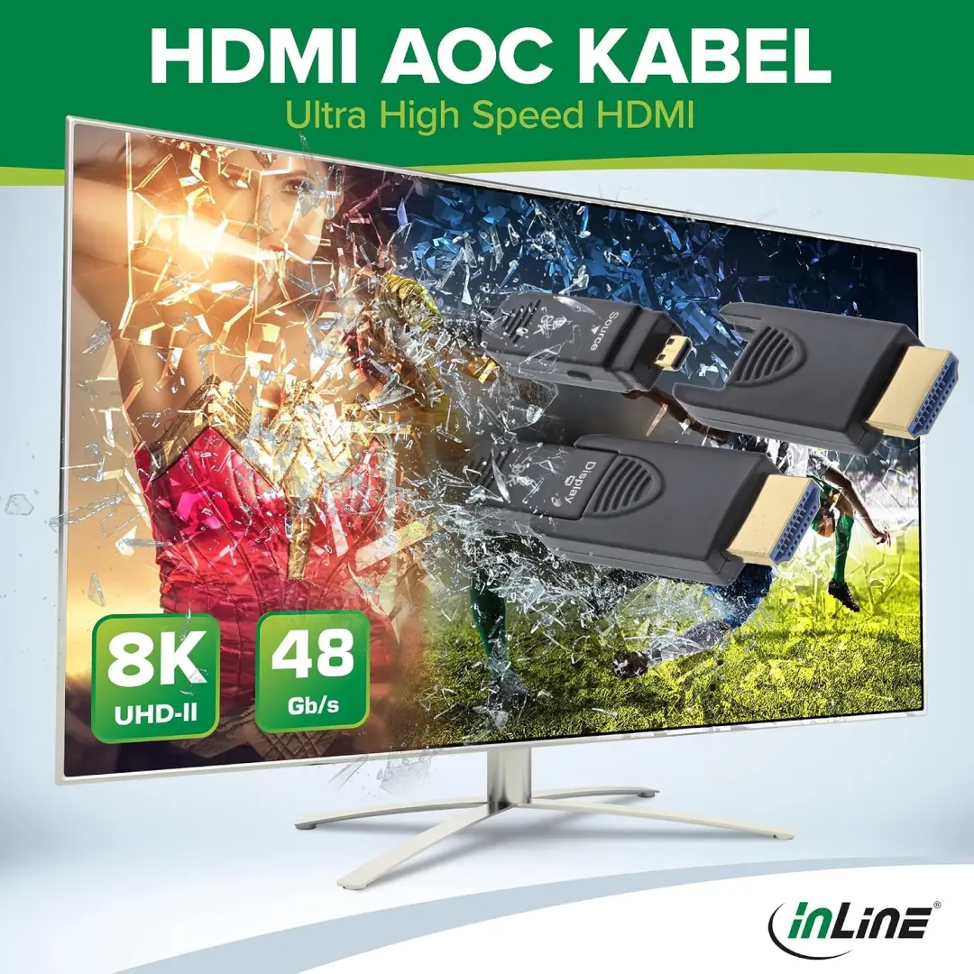 InLine 17910O HDMI 2.1 Kabel 10m - Zwart - afbeelding 3 van 6
