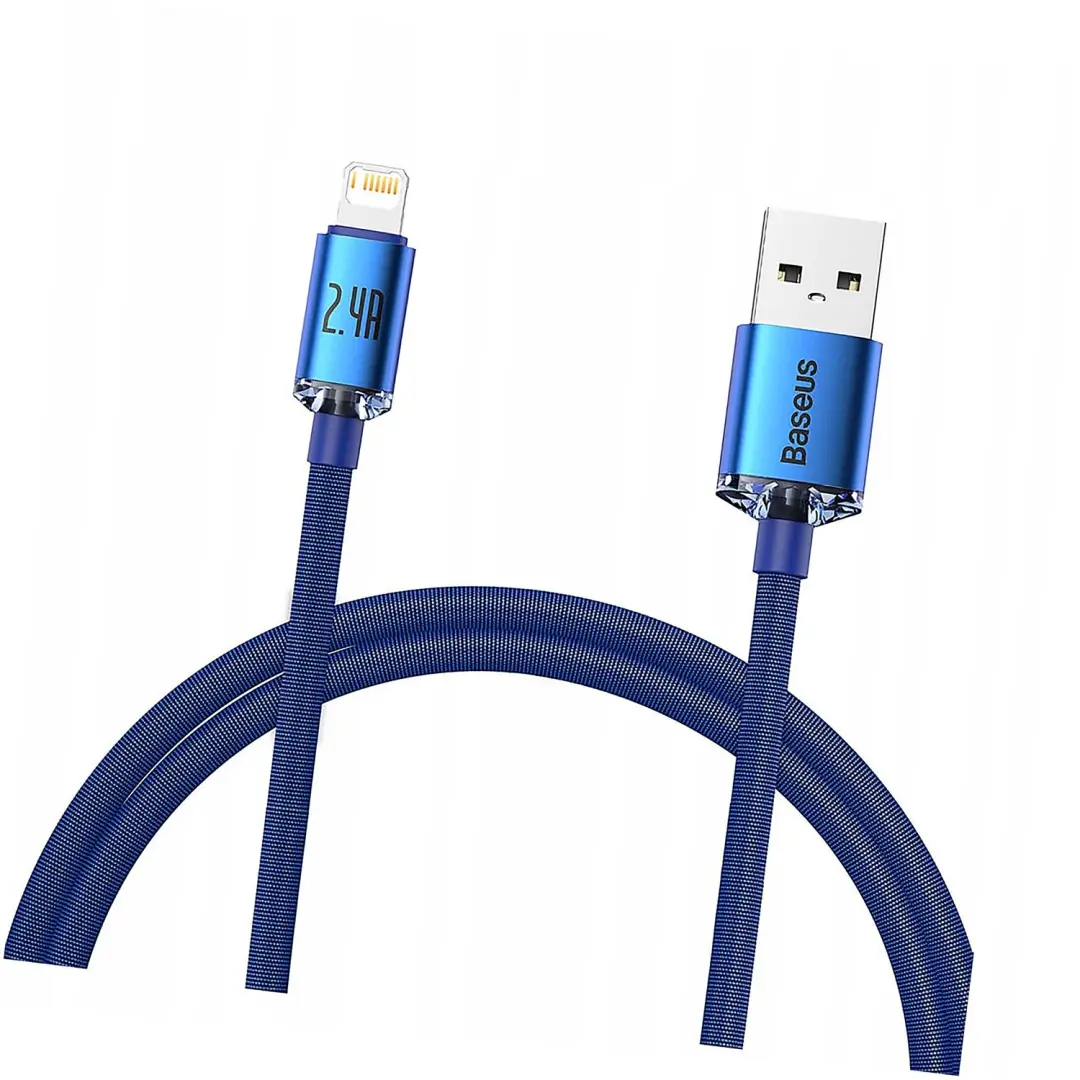 Baseus Crystal Shine Lightning kabel 1.2m, 2.4A, blauw