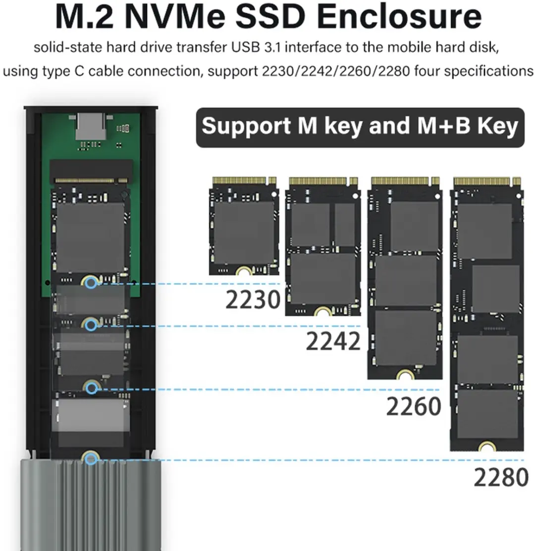 Ewent EW7025 M.2 SSD Behuizing - Grijs - afbeelding 5 van 6