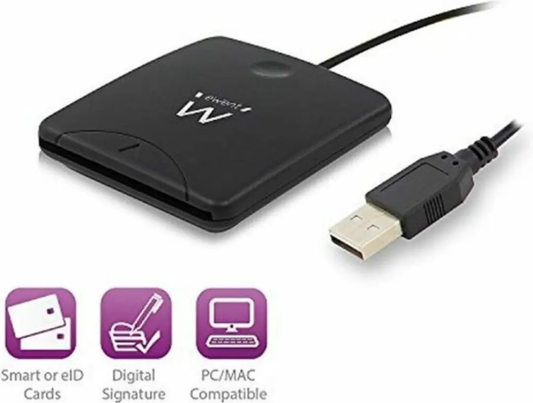 Ewent EW1052 DNI/SIP Card Reader USB 2.0 - Zwart - afbeelding 2 van 6
