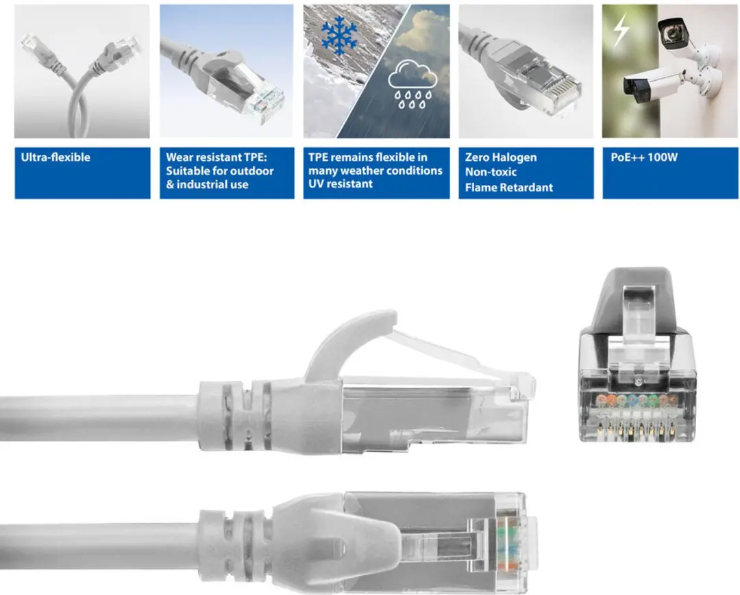 ACT FC1015 CAT6A Patchkabel 15m - Grijs - afbeelding 6 van 6