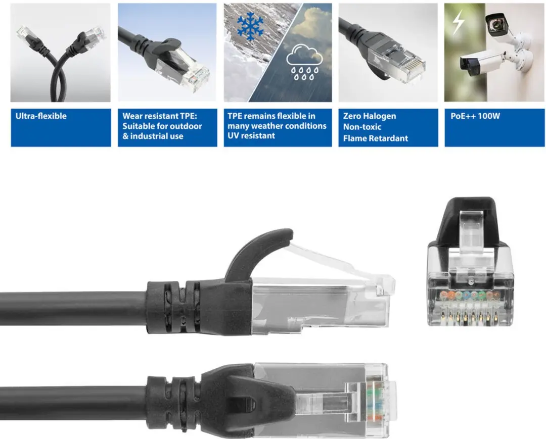 ACT FC1915 CAT6A Patchkabel 15m - Zwart - afbeelding 6 van 6