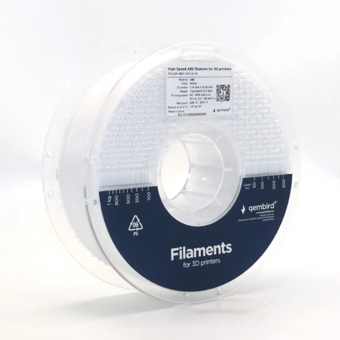 Gembird 3DP-ABS1.75HY-01-W ABS Filament - Wit - afbeelding 2 van 6