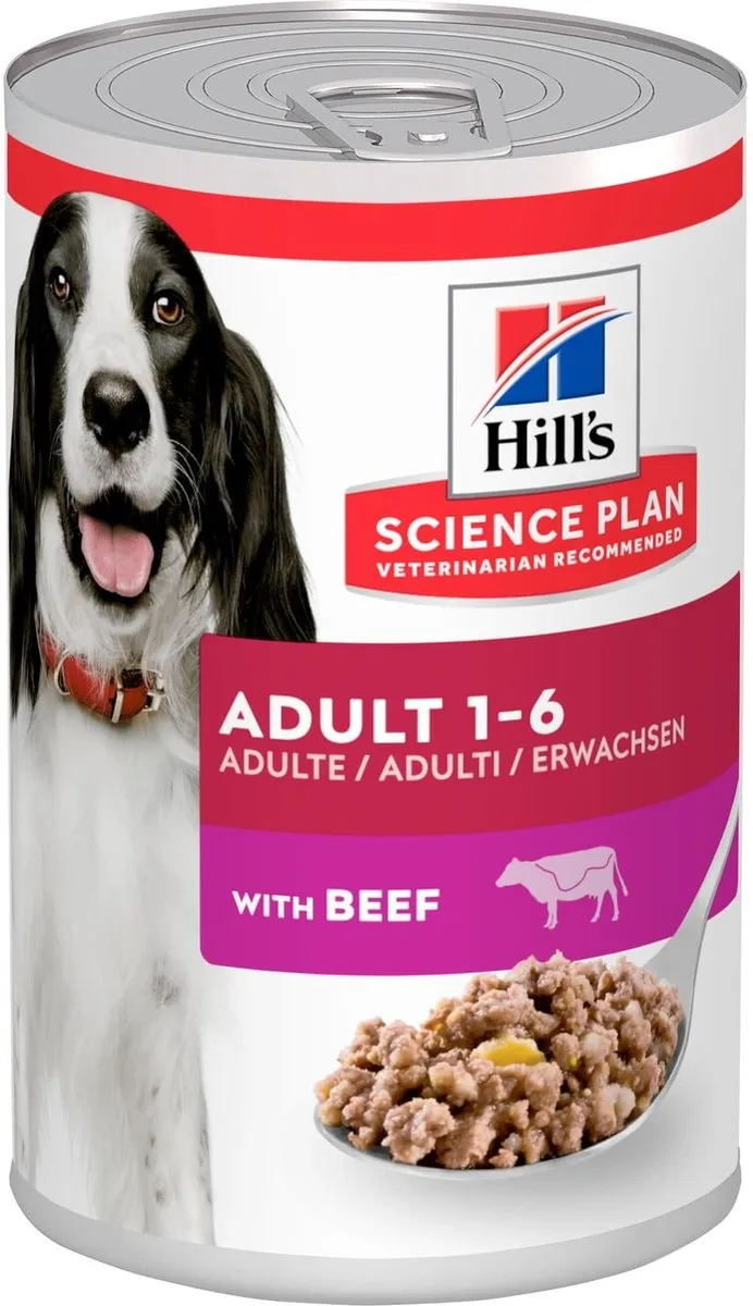 Hill's Science Plan Adult Natvoer Hond Rund 12x 370g