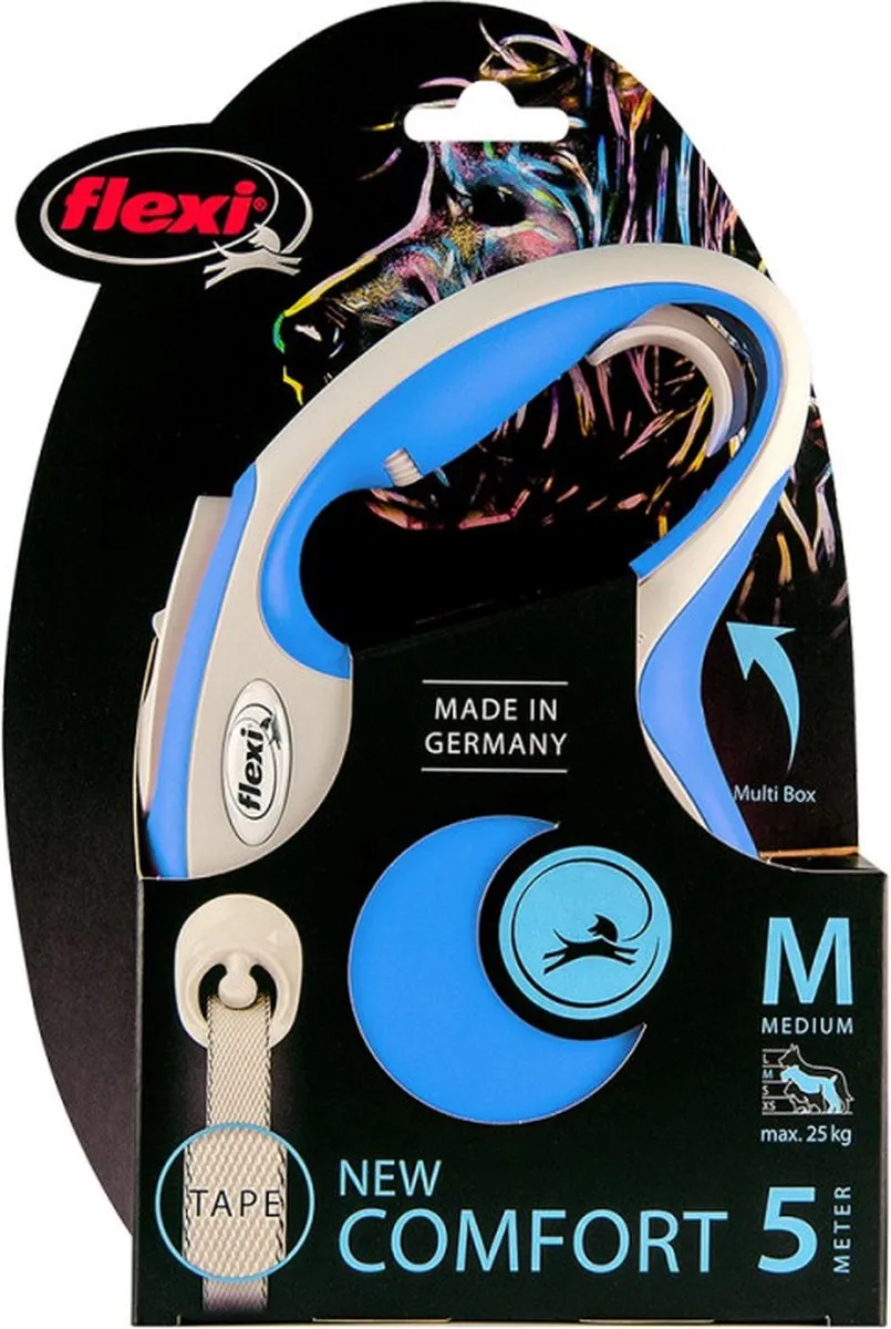 Flexi New Comfort Hondenriem Tape L - 8m - Blauw